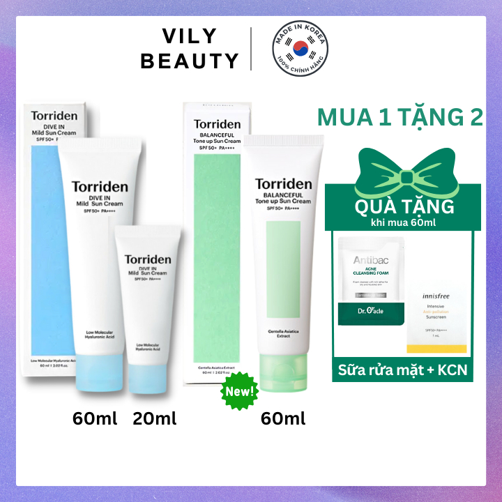 Kem chống nắng vật lý Torriden SPF 50+ PA++++ 60ml chính hãng