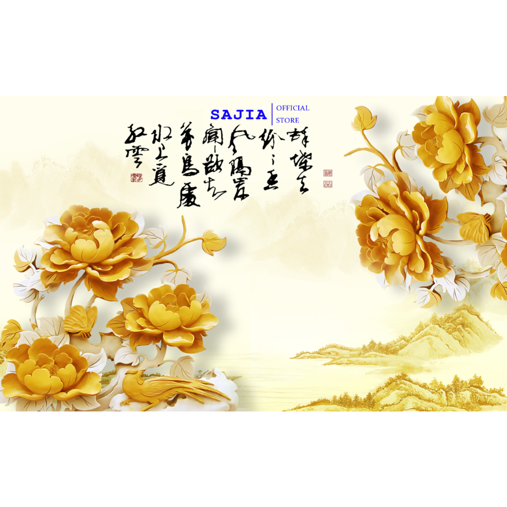 Tranh decal dán tường SAJIA thác nước thiên nhiên hùng vĩ,thiết kế mới - SA4668