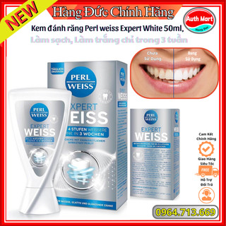 Kem đánh răng Perl weiss Expert White 50ml,  Làm sạch, Làm trắng chỉ trong 3 tuần