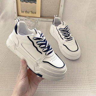 Giày thể thao sneaker nữ kẻ cổ thấp đế cao phong cách Hàn Quốc giá rẻ LAVASA G016