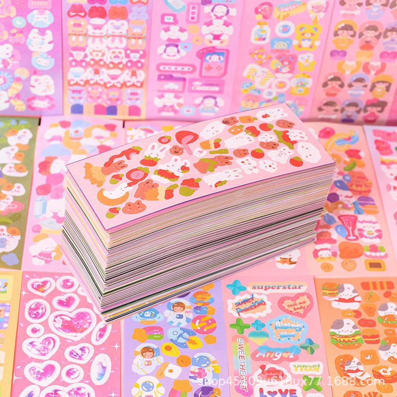 Combo 20, 50, 100, 200 tấm sticker trang trí lấp lánh dễ thương siêu rẻ