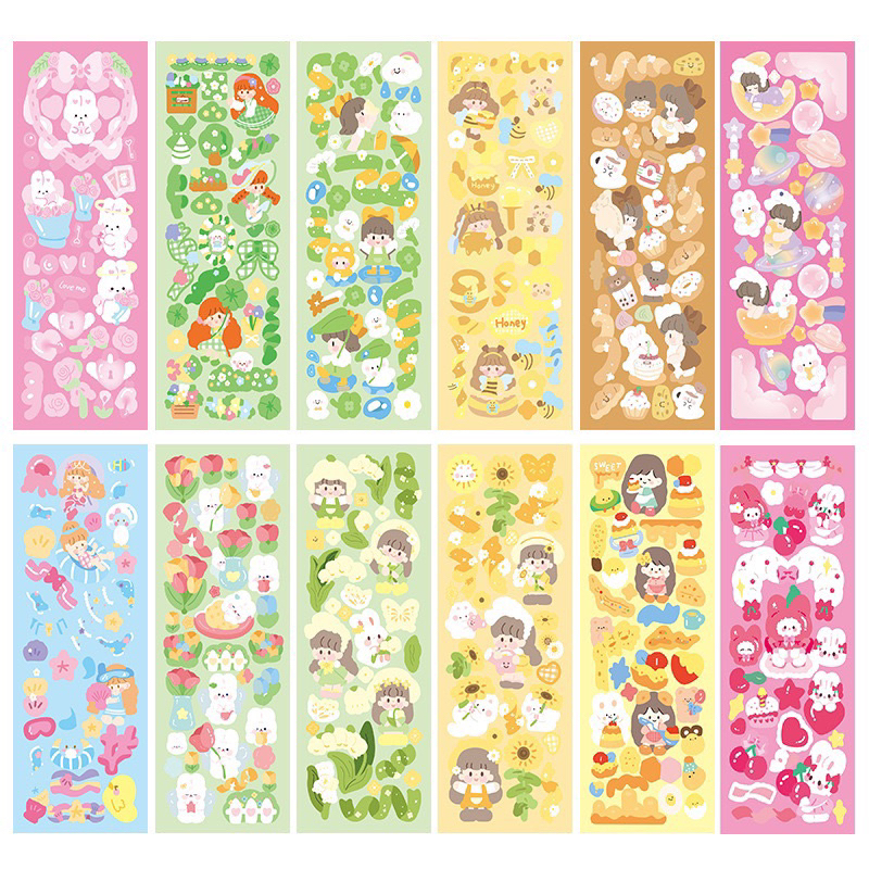Combo 20, 50, 100, 200 tấm sticker trang trí lấp lánh dễ thương siêu rẻ