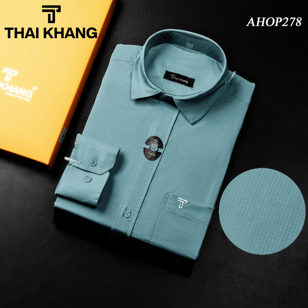 Áo sơ mi dài tay nam cao cấp Thái Khang co giãn siêu mềm mát loại áo sơ mi nam công sở form rộng classic AHOP27