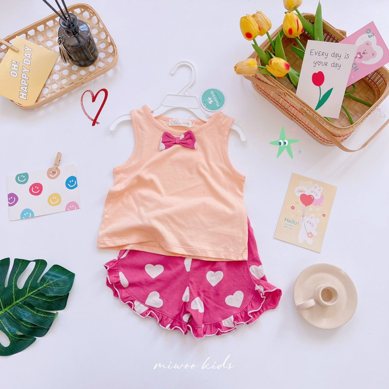 8-17KG - ĐỒ BỘ MẶC NHÀ MÁT MẺ CHO BÉ GÁI