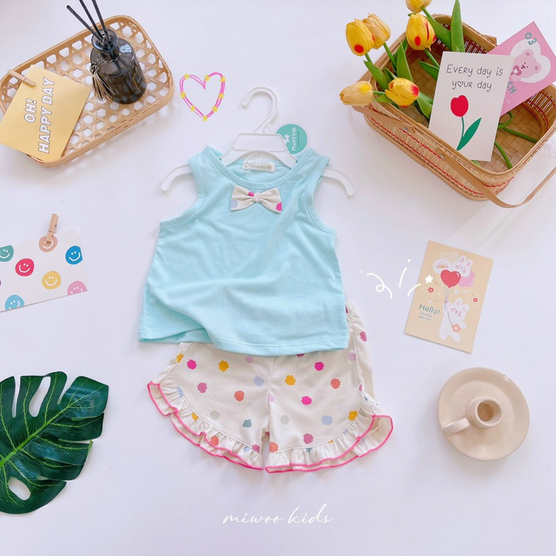 8-17KG - ĐỒ BỘ MẶC NHÀ MÁT MẺ CHO BÉ GÁI