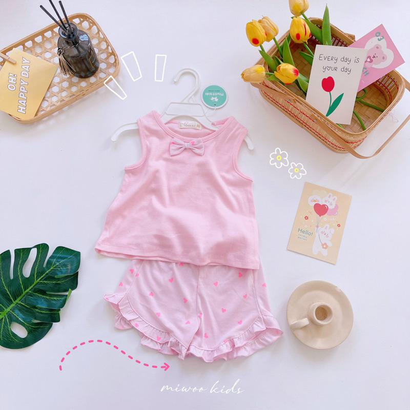 8-17KG - ĐỒ BỘ MẶC NHÀ MÁT MẺ CHO BÉ GÁI