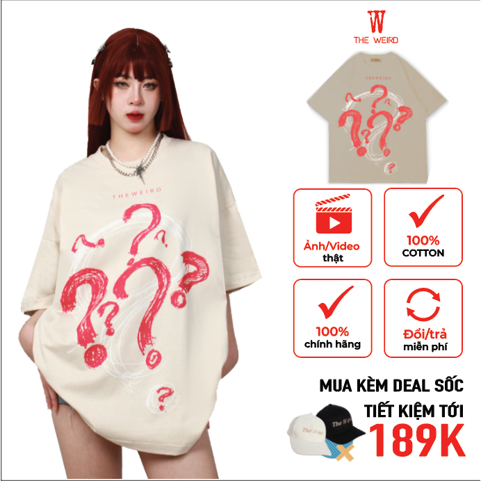 LOCAL BRAND Áo thun The Weird Phong Cách Unisex Form Rộng ATK773