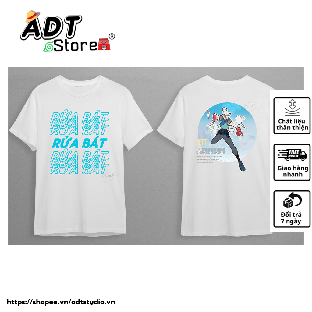 Áo Thun Valorant Áo tee Freesize Unisex RỬA BÁT | ADTStudio