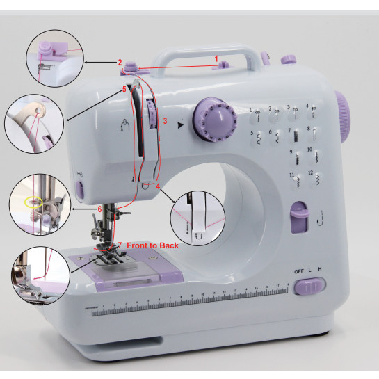 Máy May Gia Đình Mini Đa Năng, Máy may gia đình nhà xưởng loại nhỏ mini bằng điện Có thể chọn 12 loại dấu vết dòng