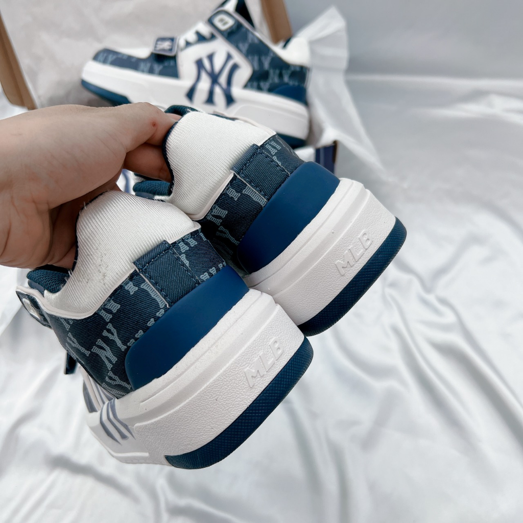 GIÀY Thể Thao MLB CHUNKY MONOGRAM 2023 Bản SC, Sneaker NY Xanh Navy Full Box