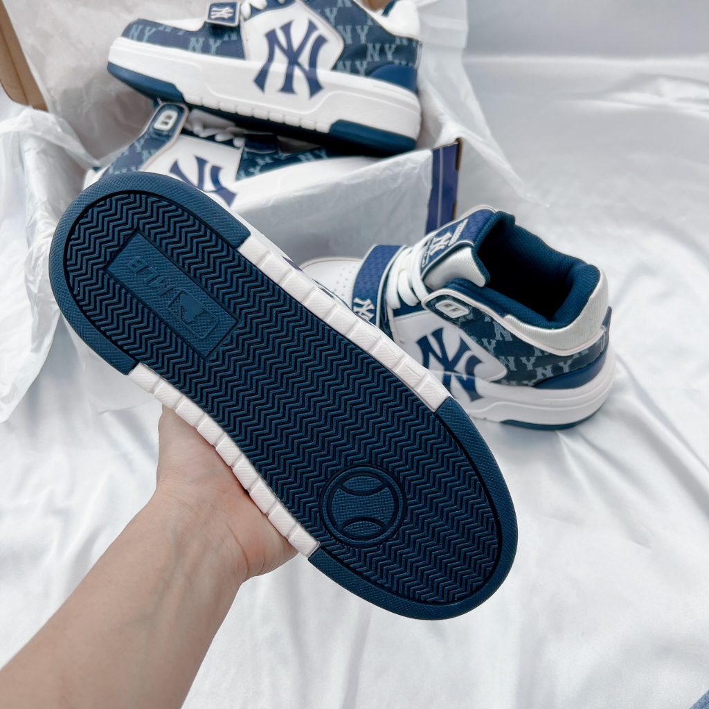 GIÀY Thể Thao MLB CHUNKY MONOGRAM 2023 Bản SC, Sneaker NY Xanh Navy Full Box