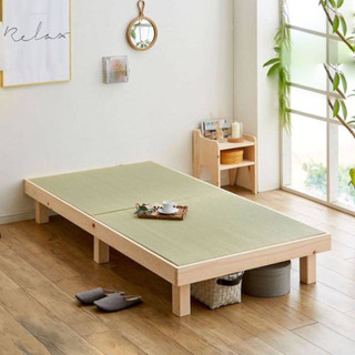 Giường ngủ pallet gỗ thông chân cao 20cm phong cách Nhật Hàn