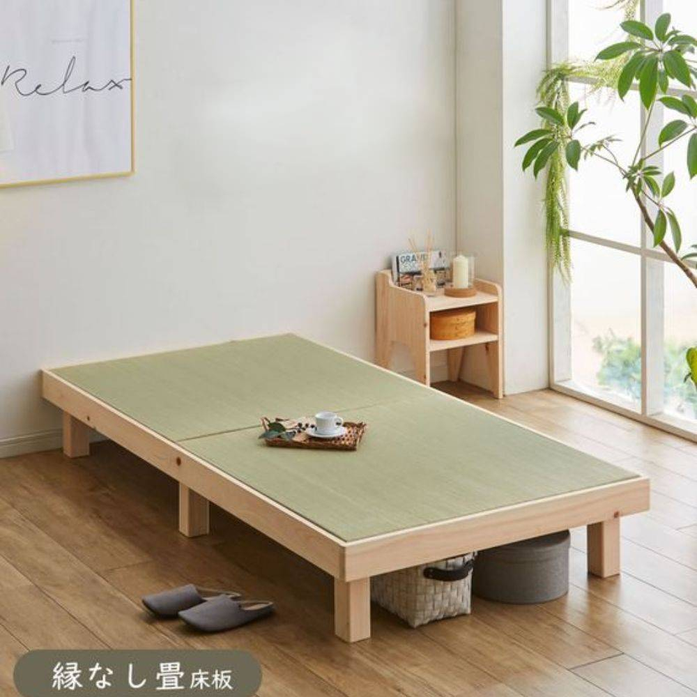 Giường ngủ pallet gỗ thông chân cao 20cm phong cách Nhật Hàn