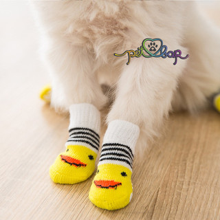 Tất cho thú cưng giúp giữ bàn chân ấm áp và sạch sẽ, chất liệu sợi bông tự nhiên thoát khí chống bí nóng