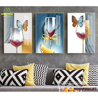 Bộ 3 Tranh Treo Tường - Tranh Laminate Tráng Gương