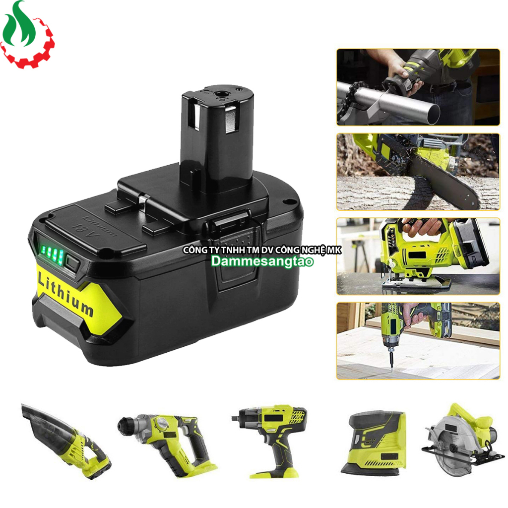 Pin Ryobi 18V Li-ion nhận sạc zin