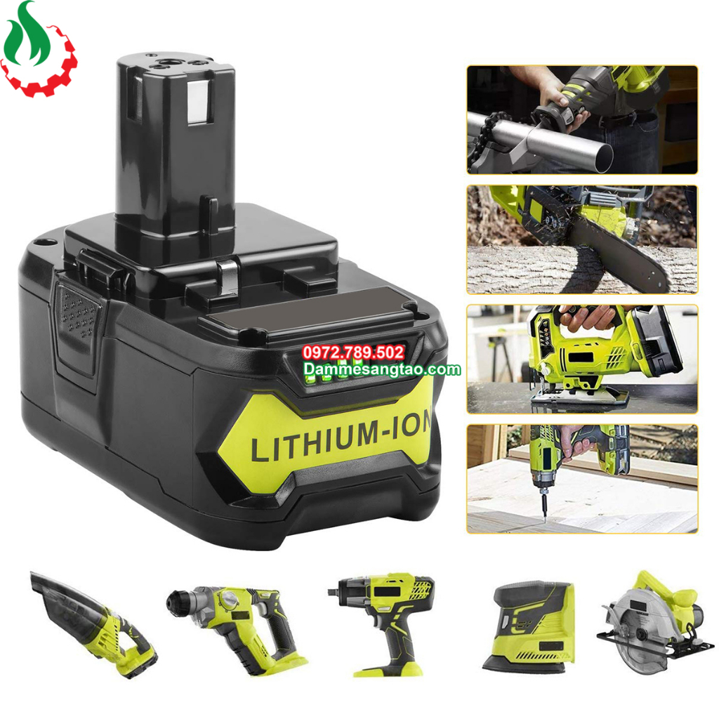 Pin Ryobi 18V Li-ion nhận sạc zin