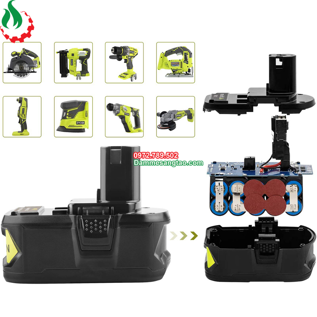 Pin Ryobi 18V Li-ion nhận sạc zin
