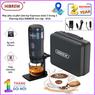  Máy pha cà phê cầm tay Espresso mini 3 trong 1 thương hiệu HiBREW cao cấp H4A và H4B. BH 12 tháng 