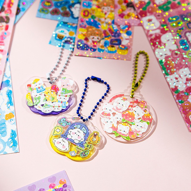 Combo 20, 50, 100, 200 tấm sticker trang trí lấp lánh dễ thương siêu rẻ