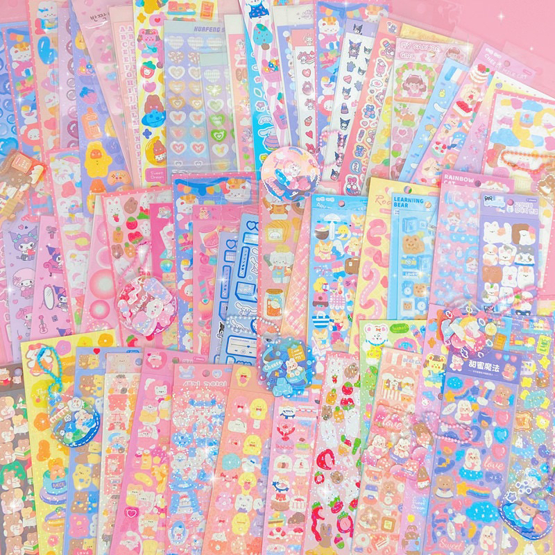 Combo 20, 50, 100, 200 tấm sticker trang trí lấp lánh dễ thương siêu rẻ