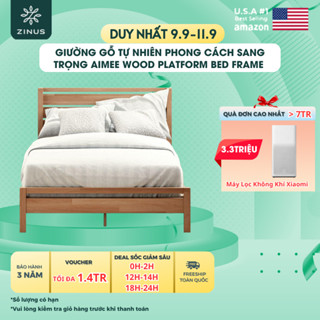 Giường Ngủ Zinus Gỗ Tự Nhiên Sang Trọng Aimee Wood Platform Bed Frame
