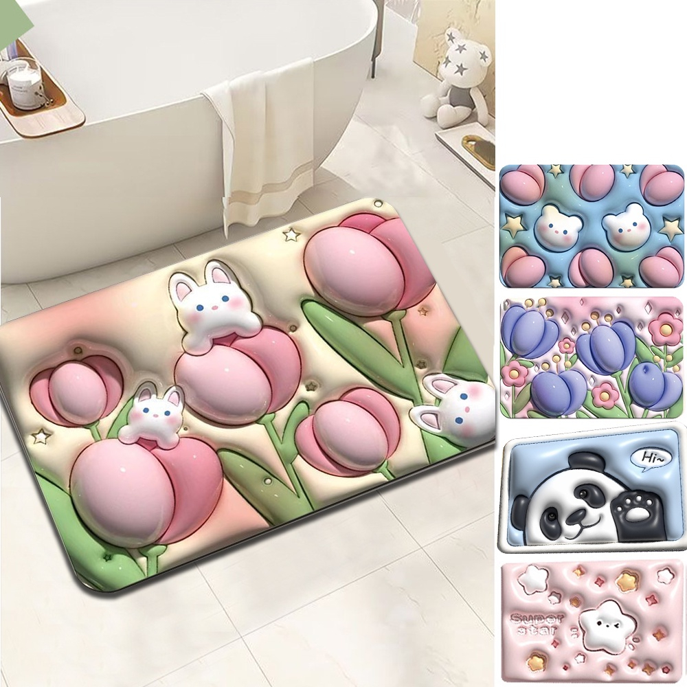 Thảm lau chân,thảm chùi chân 5d chống trơn trượt, thảm bếp, thảm siêu thấm nhà tắm, nhà bếp 88421 Hoàng Xuân vp88