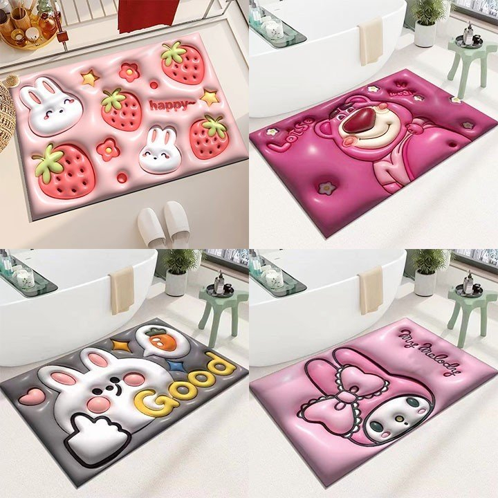 Thảm lau chân,thảm chùi chân 5d chống trơn trượt, thảm bếp, thảm siêu thấm nhà tắm, nhà bếp 88421 Hoàng Xuân vp88