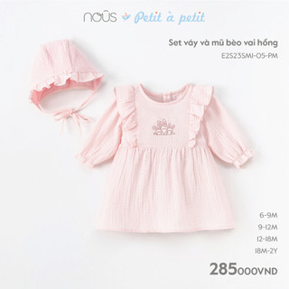 Set Bộ Body Cộc Mũ Áo Họa Tiết Lá Xanh Cao Cấp Nous Cho Bé Gái - Chất Liệu Nu Petit (Size từ 3-18M)