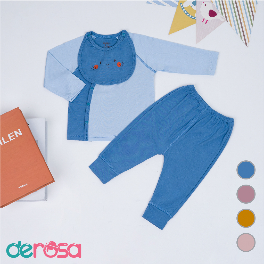 Bộ quần áo cho bé sơ sinh DEROSA KIDS đồ bộ bé trai và bé gái 0 - 6 tháng AWBBZ686