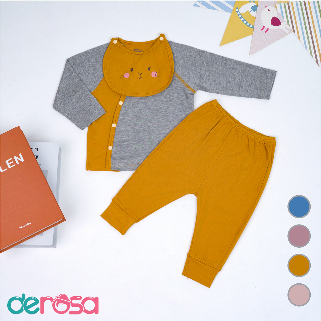Bộ quần áo cho bé sơ sinh DEROSA KIDS đồ bộ bé trai và bé gái 0 - 6 tháng AWBBZ686