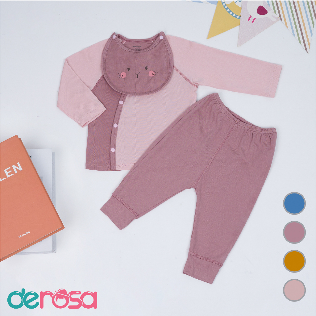 Bộ quần áo cho bé sơ sinh DEROSA KIDS đồ bộ bé trai và bé gái 0 - 6 tháng AWBBZ686