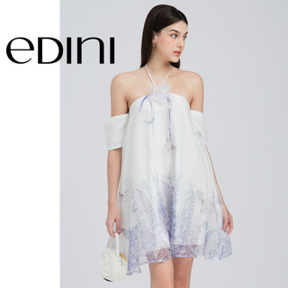 Đầm trễ vai cột nơ cách điệu tiểu thư sang trọng - edini - d1619
