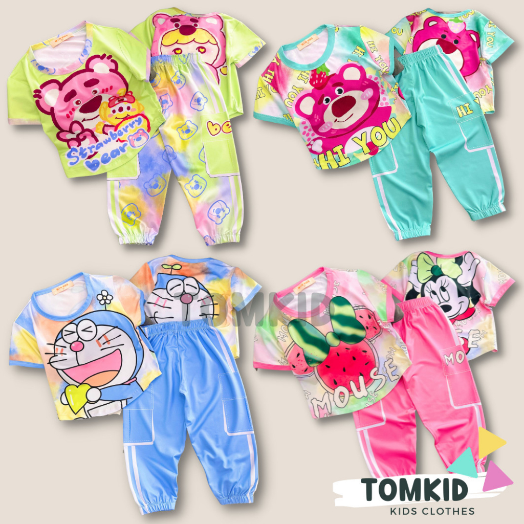 Đồ bộ cho bé gái đồ dài cho bé gái BO CHUN thun lạnh chính phẩm loại 1 co giãn 9-42kg Tomkids