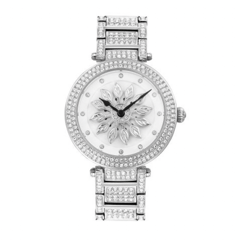 Đồng hồ nữ Davena D61085 Silver đính full đá 38mm, Authentic, Full box, Luxury Diamond Watch