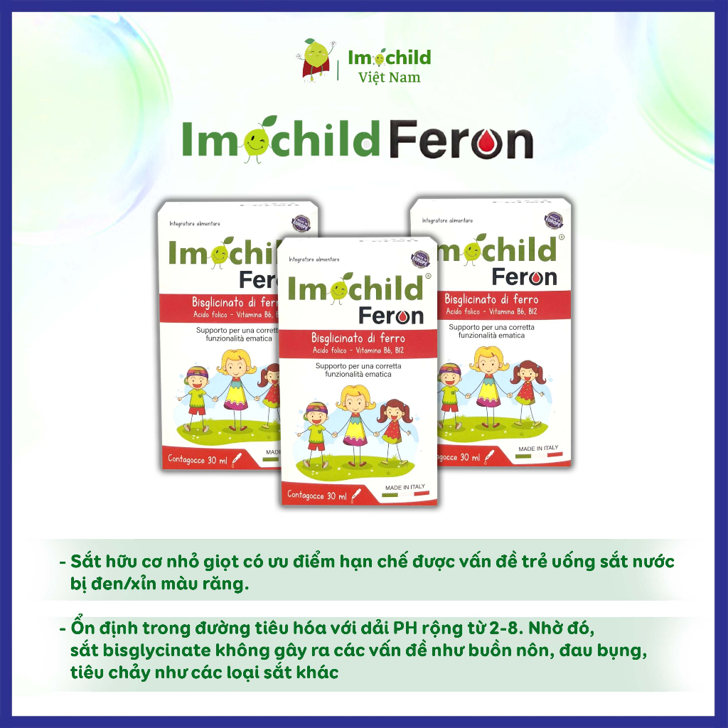 Sắt Dạng Nhỏ Giọt Cho Bé Imochild Feron - IMOCHILD Lọ 30ml