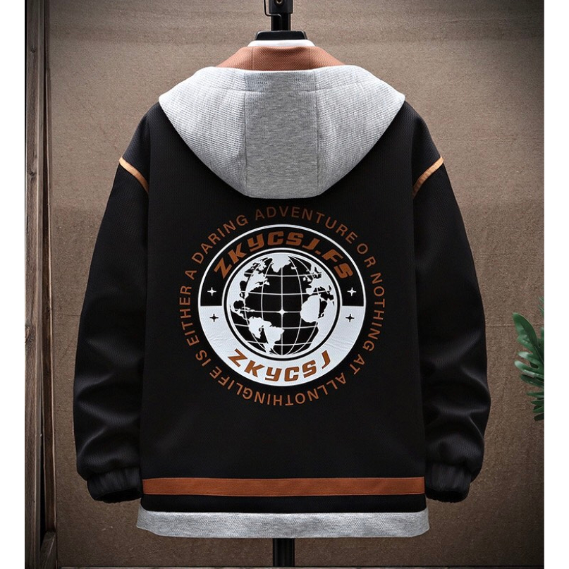 Áo Khoác Nỉ Nam Phối Nón Lớn Khác Màu Viền Bo Cao Cấp JACk_FASHION