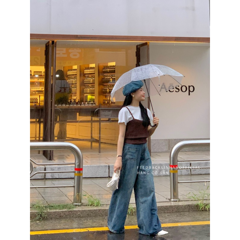 Quần jeans suông túi trước I Miss Linene 5176 🇰🇷