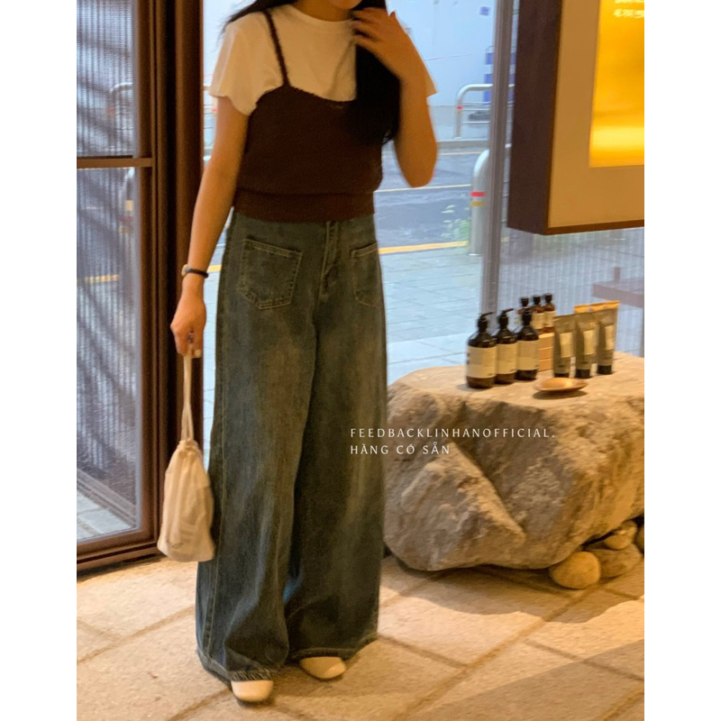 Quần jeans suông túi trước I Miss Linene 5176 🇰🇷
