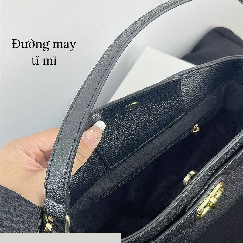 Túi xách nữ cầm tay đeo chéo màu đen chất da PU mã mới hottrend mã t84