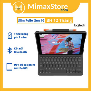 [Hoả Tốc - HCM] Bao Da Kèm Phím Logitech Slim Folio Ipad Gen 3 / 7 / 10 | Hàng Chính Hãng | Bảo Hành 12T | Mimax Store