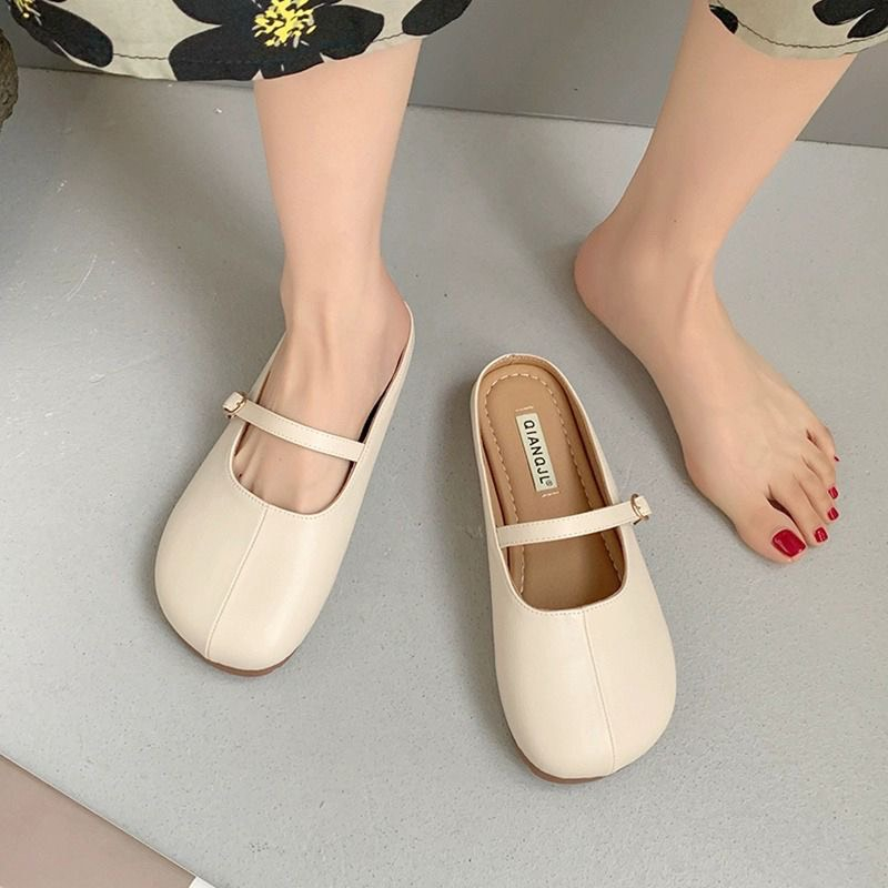 Sục nữ da mũi tròn quai ngang chất da siêu mềm phong cách Hàn Quốc