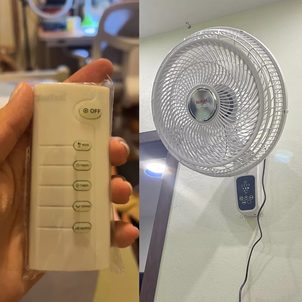 Quạt treo tường có điều khiển từ xa Tefal Turbo Silence VH677990/VH657690  công suất 80W/55W  - bảo hành 2 năm