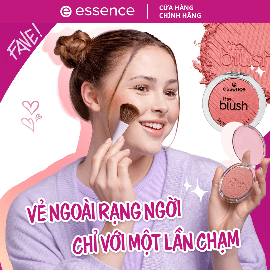 Phấn má hồng 4 màu Essence The Blush hạt nhẹ mịn dễ bám lớp trang điểm tự nhiên 5g