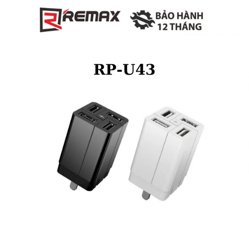 Cốc sạc nhanh đa năng Remax Wanfu RP-U43 4 cổng USB max 3.4A