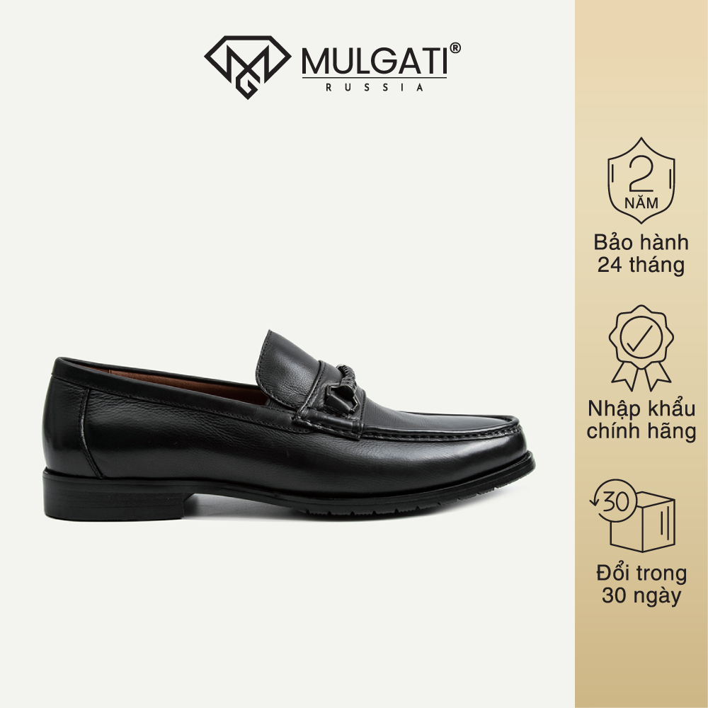 Giày lười nam MULGATI Horsebit Loafer da bò cao cấp mũi viền - F727A
