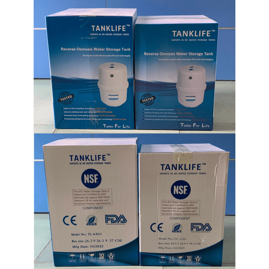 Bình Áp TANKLIFE 3.2 Galon  và 4.0 Galon  Nhựa Nguyên Sinh KÈM VAN Dùng Cho Máy Lọc Nước RO