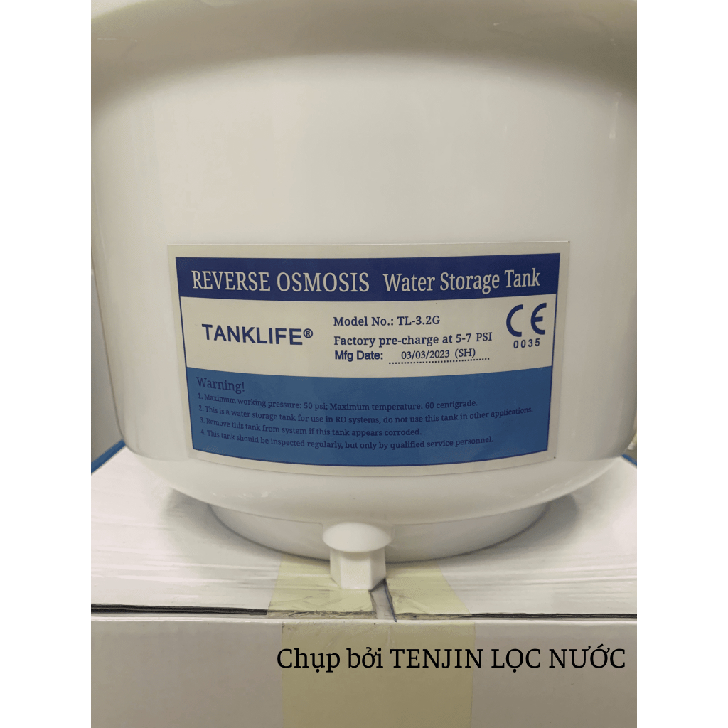 Bình Áp TANKLIFE 3.2 Galon  và 4.0 Galon  Nhựa Nguyên Sinh KÈM VAN Dùng Cho Máy Lọc Nước RO