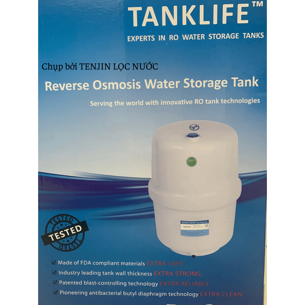 Bình Áp TANKLIFE 3.2 Galon  và 4.0 Galon  Nhựa Nguyên Sinh KÈM VAN Dùng Cho Máy Lọc Nước RO