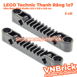 [2 Cái] LEGO Technic thanh răng 1x7 màu đen ID 4562009 87761